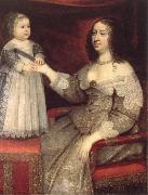 Rembrandt van rijn anne of austria with her louis xiv oil painting artist